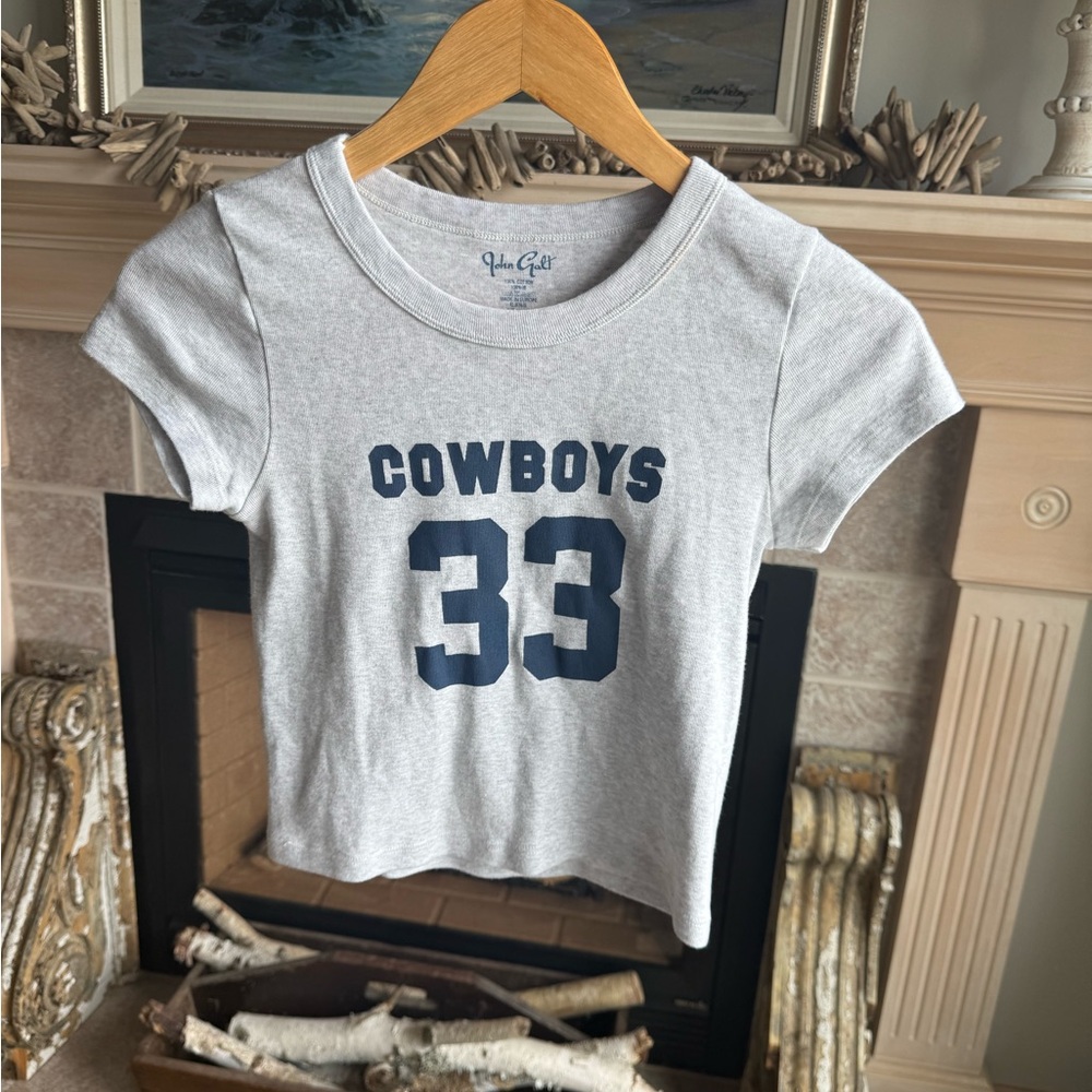 Brandy Melville Gray and Blue Short Sleeve Tee